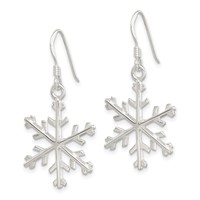 Sterling Silver Snowflake Dangle Earrings view 2