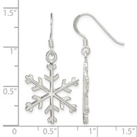 Sterling Silver Snowflake Dangle Earrings view 4