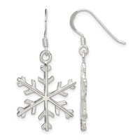 Sterling Silver Snowflake Dangle Earrings view 1