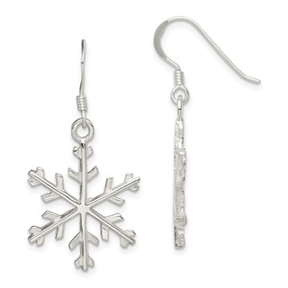 Sterling Silver Snowflake Dangle Earrings