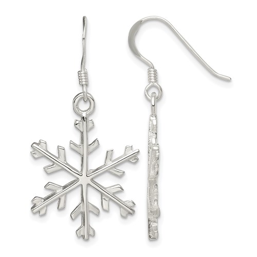 Sterling Silver Snowflake Dangle Earrings