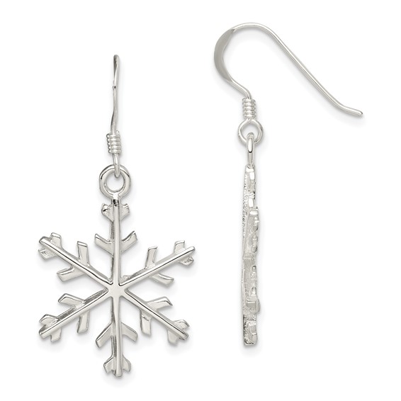 Sterling Silver Snowflake Dangle Earrings