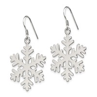 Sterling Silver Snowflake Dangle Earrings view 2