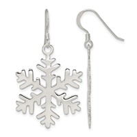 Sterling Silver Snowflake Dangle Earrings view 1