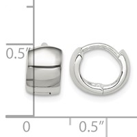 Sterling Silver Hinged Hoop Earrings view 4