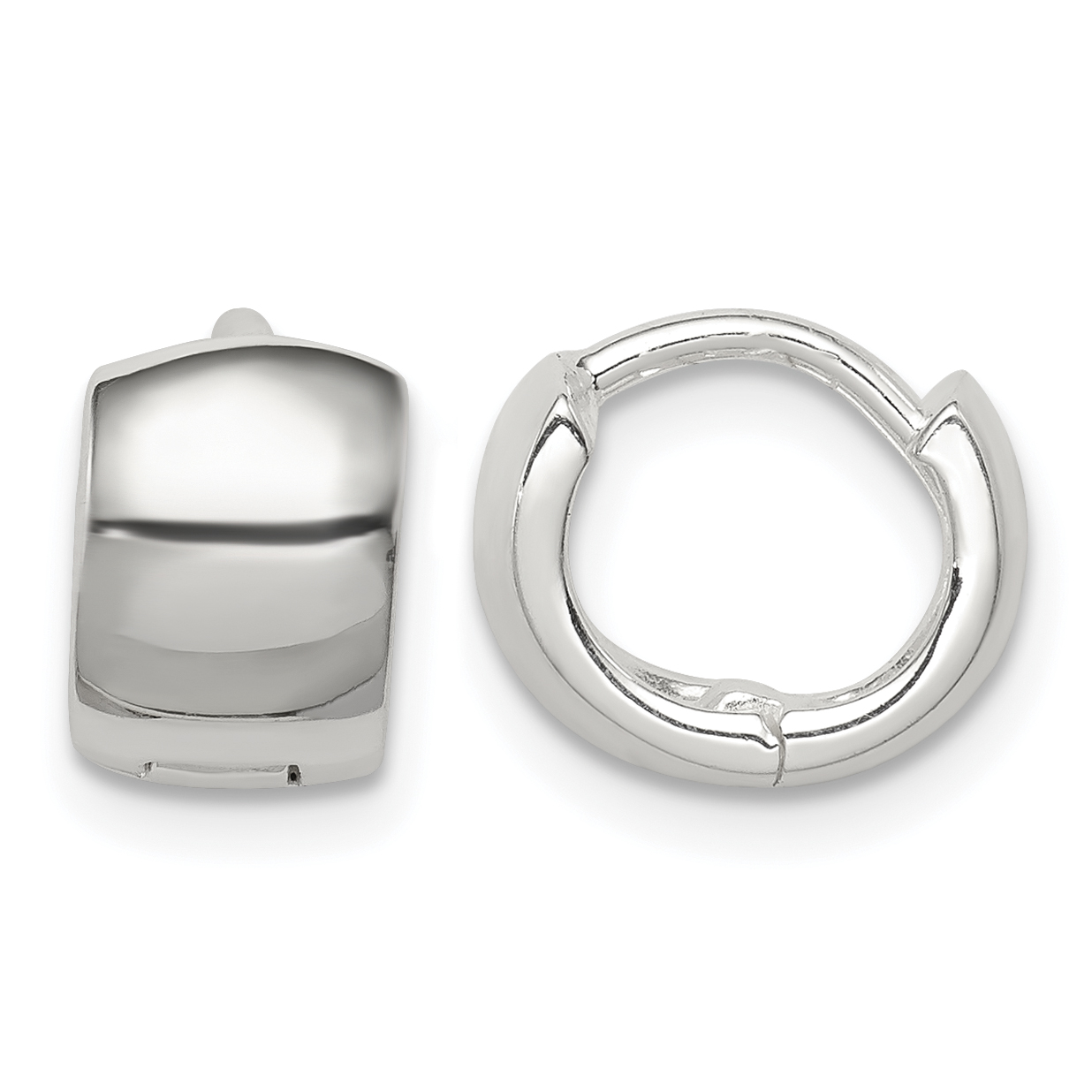 Sterling Silver Hinged Hoop Earrings (QE3435)