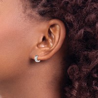 Sterling Silver Hinged Hoop Earrings view 3