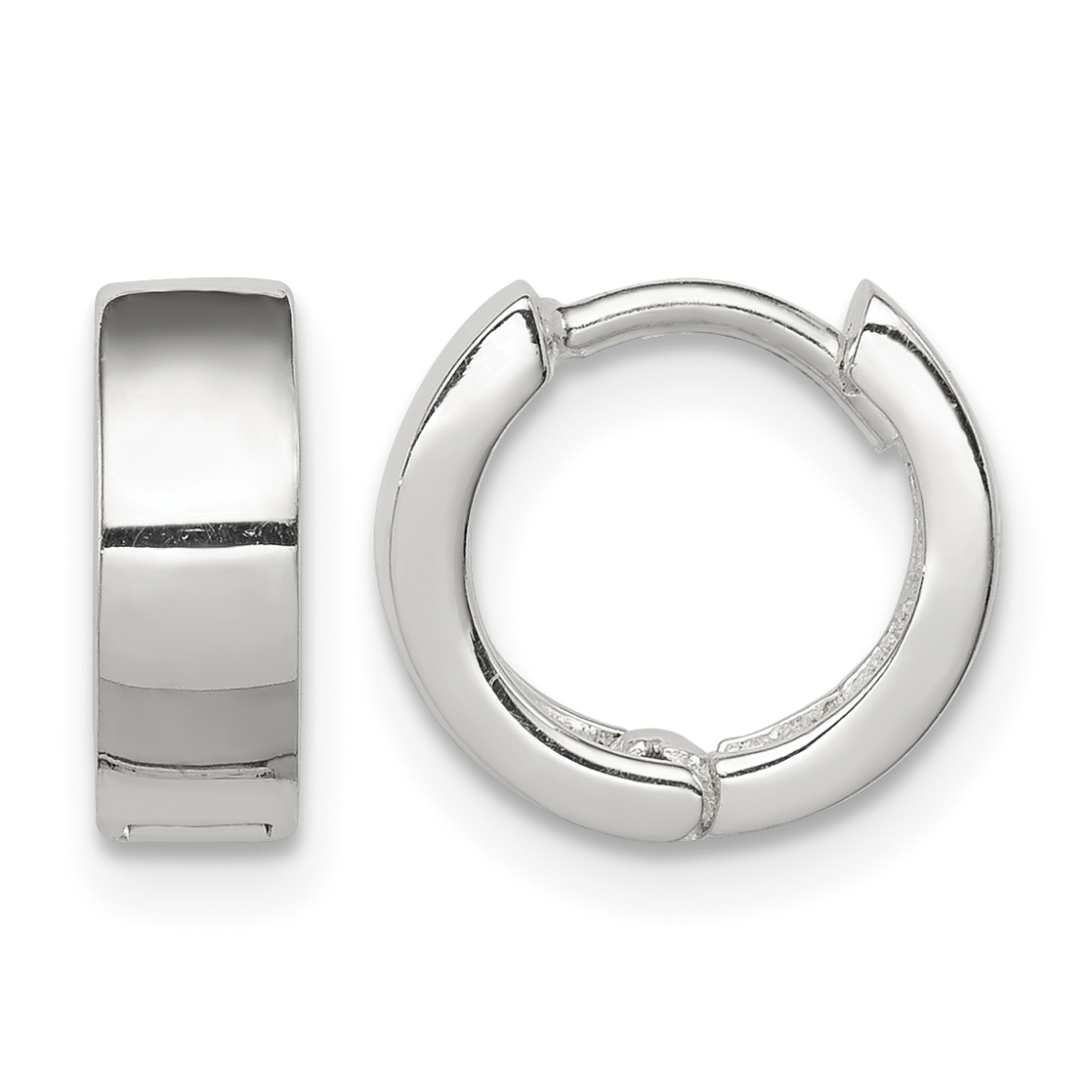 Sterling Silver Hinged Hoop Earrings (QE3437)