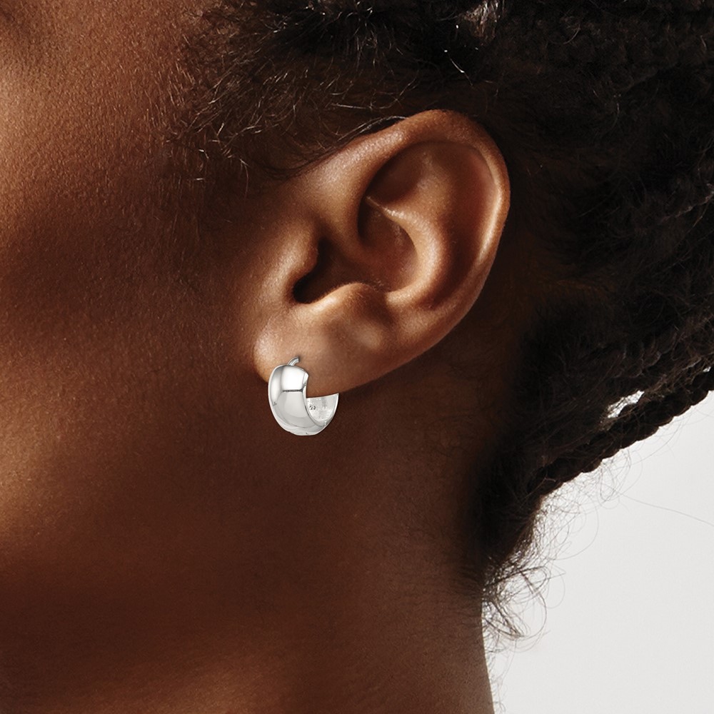 Sterling Silver Hinged Hoop Earrings (QE3438)