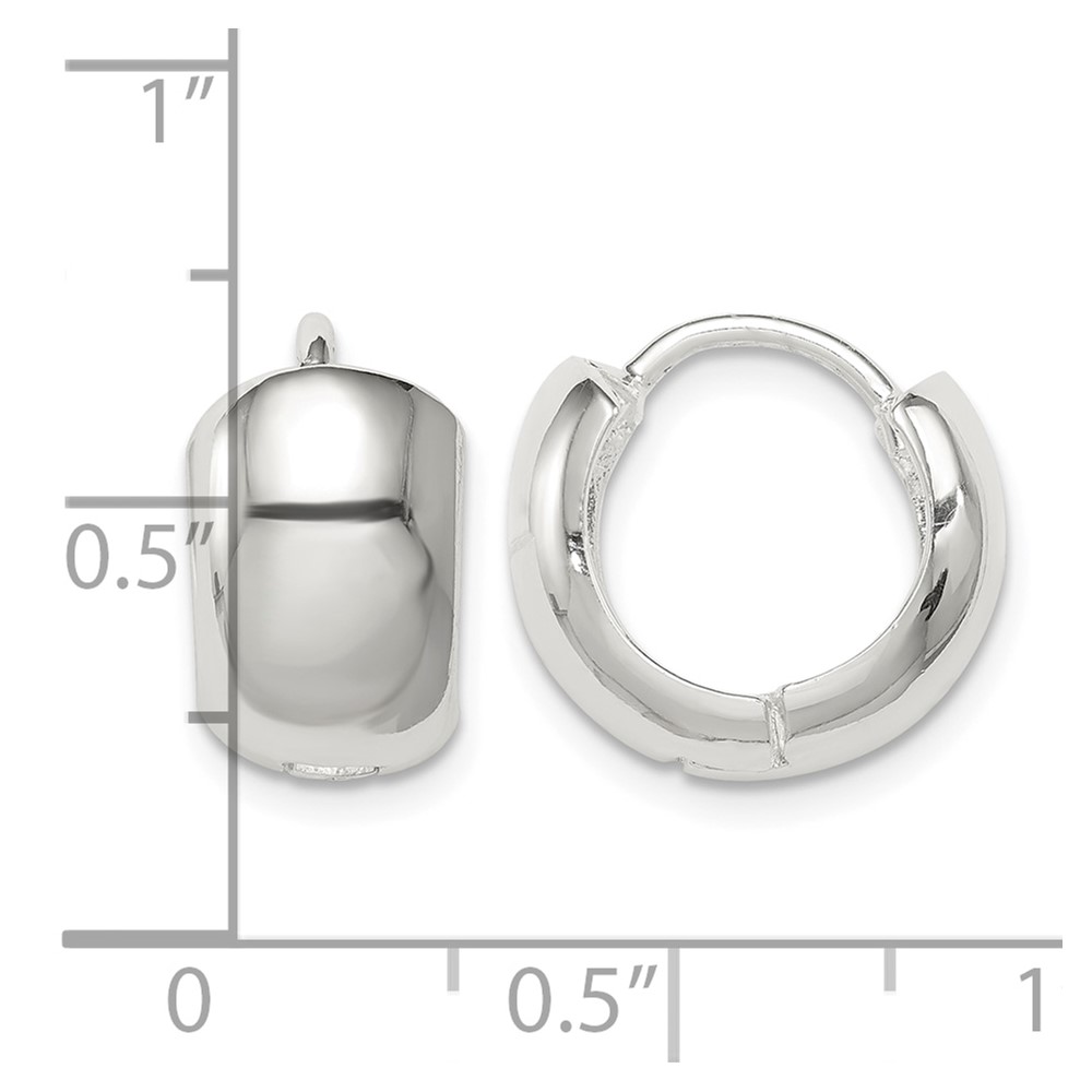 Sterling Silver Hinged Hoop Earrings (QE3438)