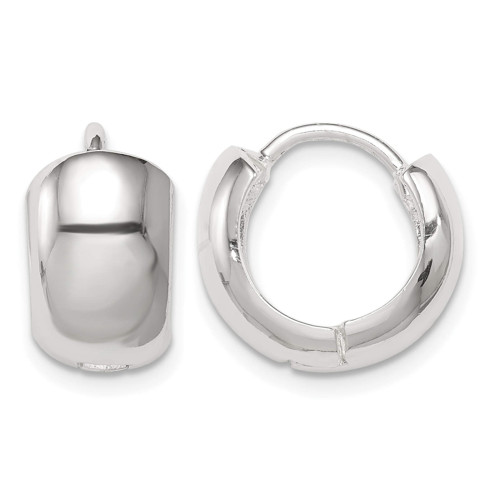 Sterling Silver Hinged Hoop Earrings (QE3438)