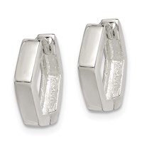 Sterling Silver Striped Hinged Hoop Earrings view 2