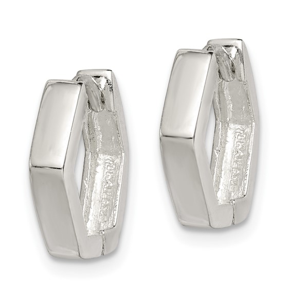 Sterling Silver Striped Hinged Hoop Earrings