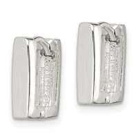 Sterling Silver Square Hinged Hoop Earrings view 2