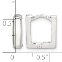 Sterling Silver Square Hinged Hoop Earrings view 4