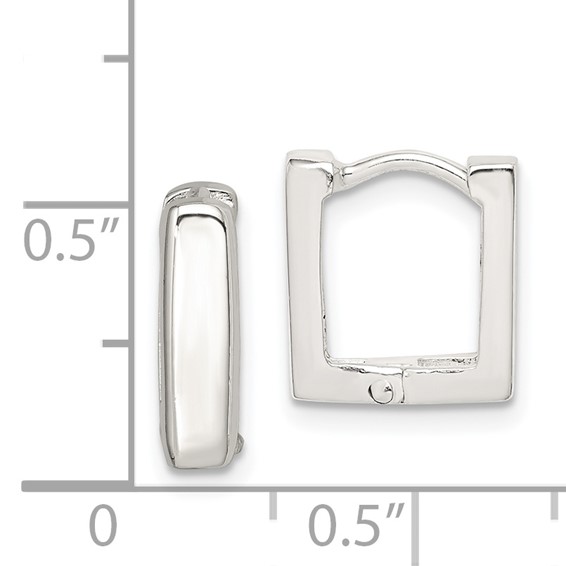 Sterling Silver Square Hinged Hoop Earrings