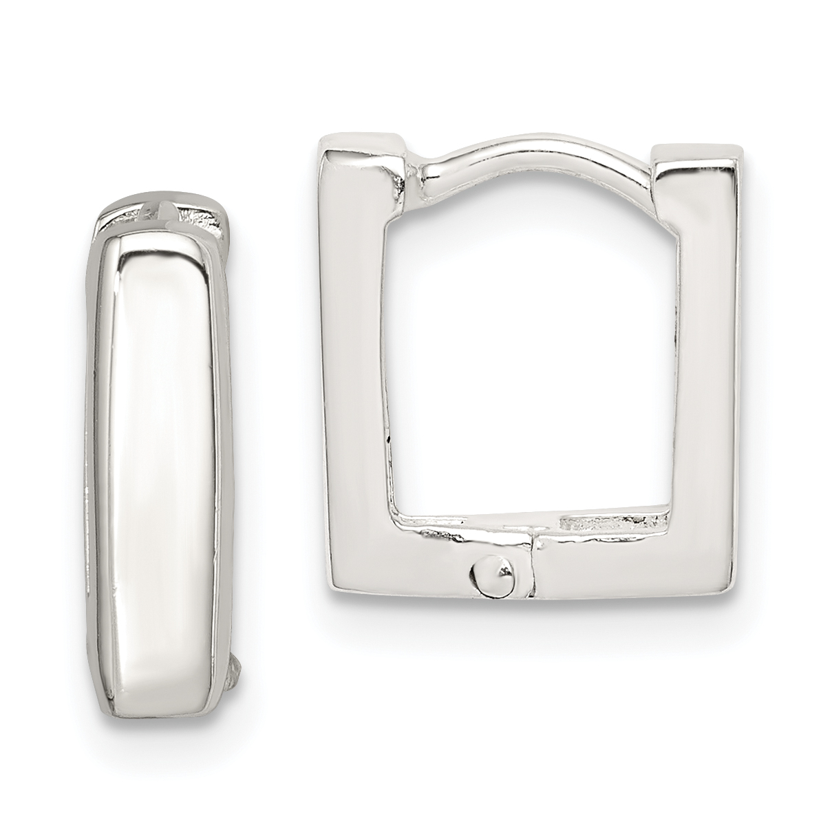Sterling Silver Square Hinged Hoop Earrings (QE3445)