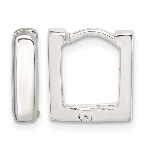 Sterling Silver Square Hinged Hoop Earrings