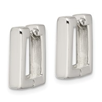 Sterling Silver Square Hinged Hoop Earrings view 2