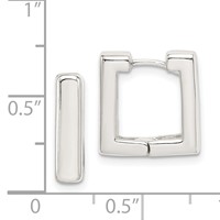 Sterling Silver Square Hinged Hoop Earrings view 4