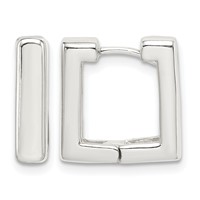 Sterling Silver Square Hinged Hoop Earrings view 1