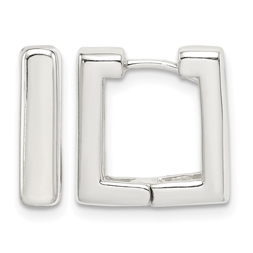Sterling Silver Square Hinged Hoop Earrings