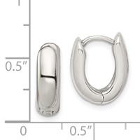 Sterling Silver Oval Hinged Hoop Earrings view 4