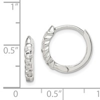Sterling Silver CZ Hinged Hoop Earrings view 4