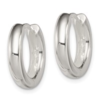 Sterling Silver Polished Hinged Hoop Earrings view 2