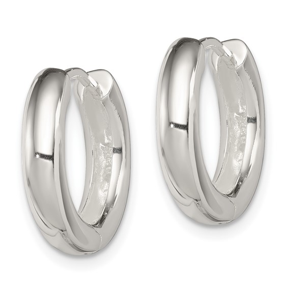 Sterling Silver Polished Hinged Hoop Earrings