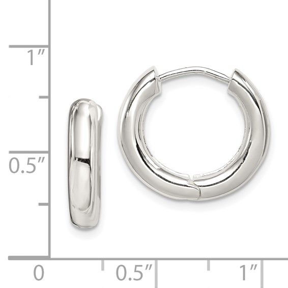 Sterling Silver Polished Hinged Hoop Earrings