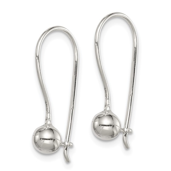 Sterling Silver Ball Kidney Wire Earrings