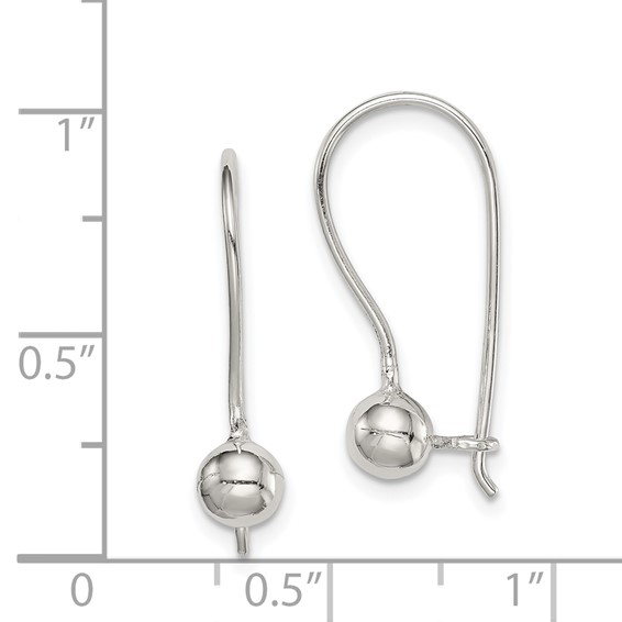Sterling Silver Ball Kidney Wire Earrings