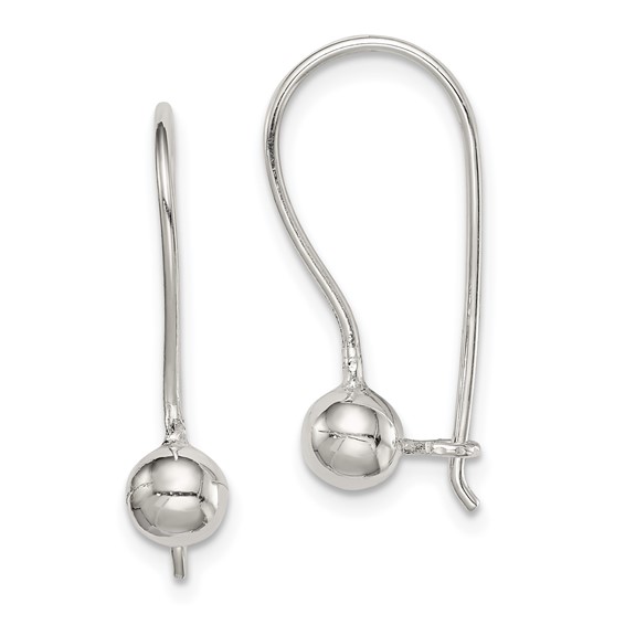 Sterling Silver Ball Kidney Wire Earrings