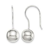 Sterling Silver 10mm Ball Earrings view 1