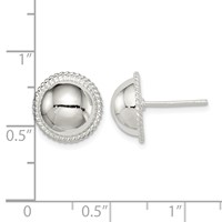 Sterling Silver 12mm Button Earrings view 4