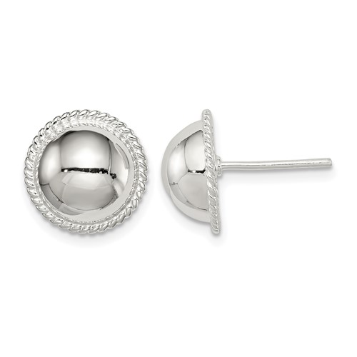 Sterling Silver 12mm Button Earrings