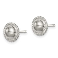 Sterling Silver 8mm Button Earrings view 2