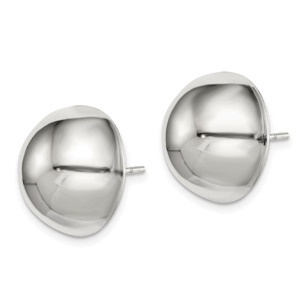 Sterling Silver Polished 16mm Button Earrings (QE3495)