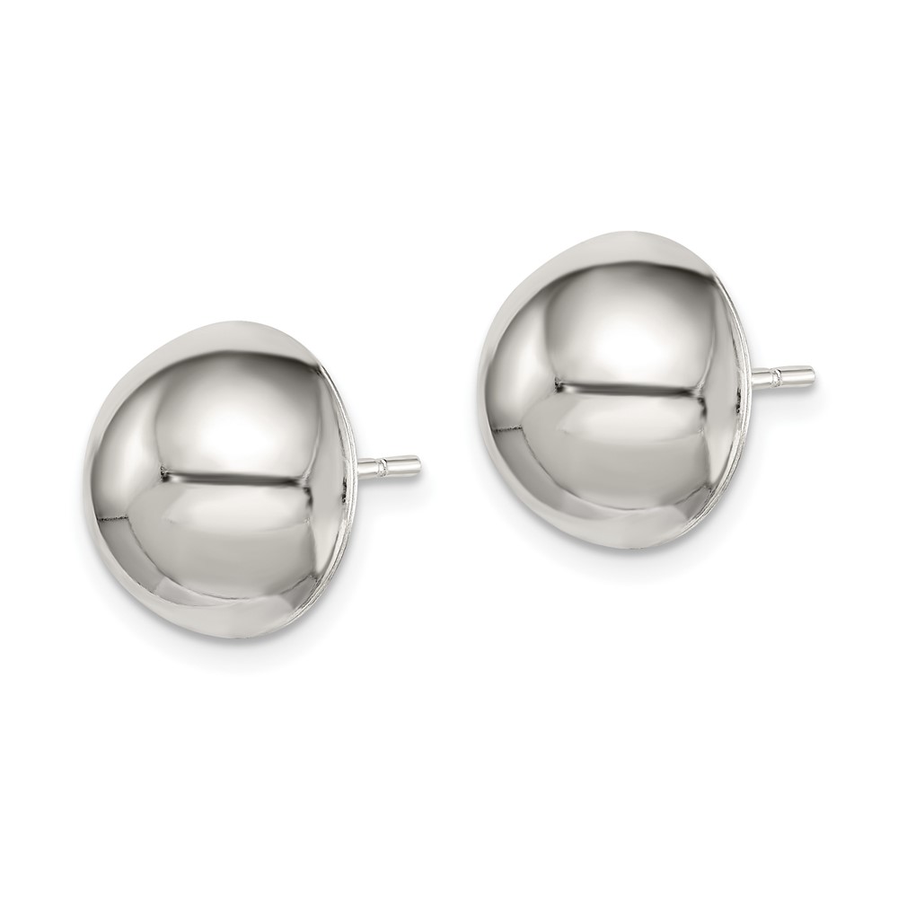 Sterling Silver Polished 12mm Button Earrings (QE3496)