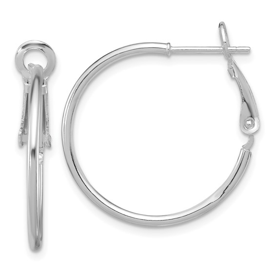 Sterling Silver 1.5mm Omega Back Hoop Earrings