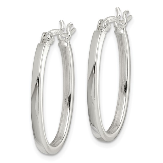 Sterling Silver Oval Hoop Earring