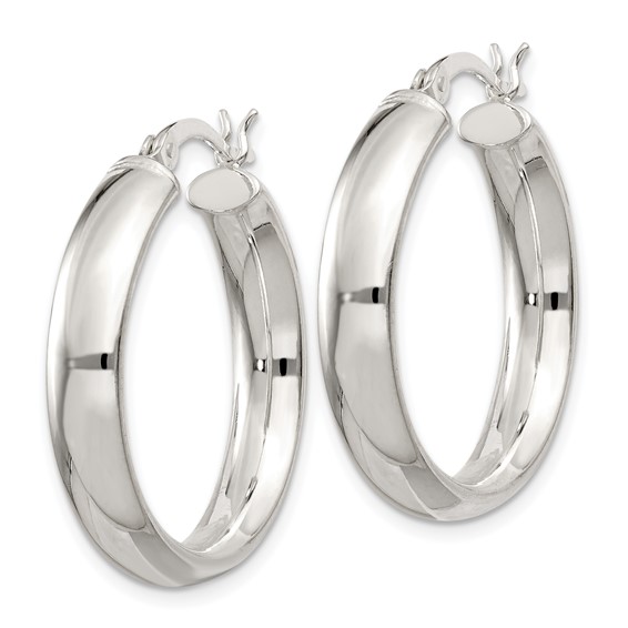 Sterling Silver Classic Tube Hoop Earrings