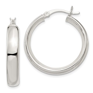 Sterling Silver Classic Tube Hoop Earrings
