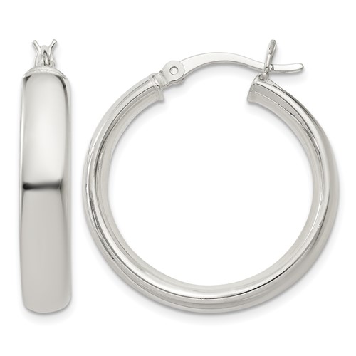 Sterling Silver 5x 25mm Hoop Earrings