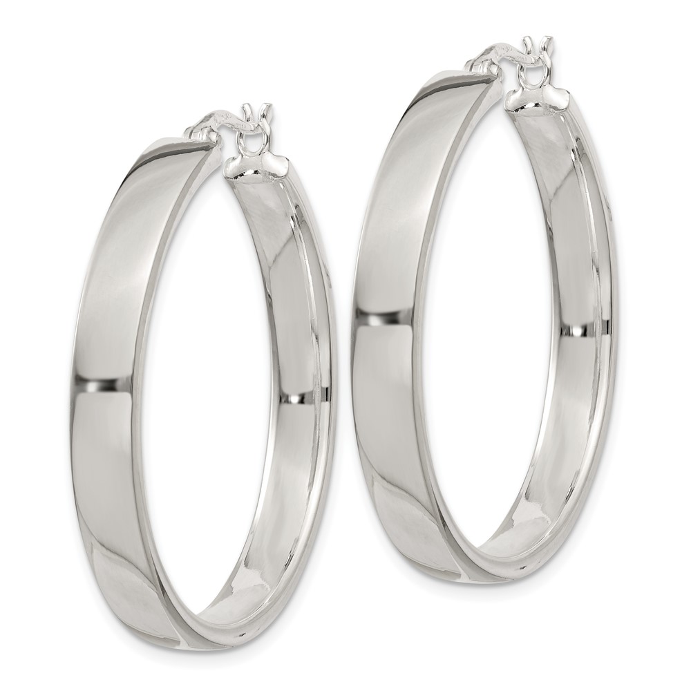 Sterling Silver 5x31mm Hoop Earrings (QE3688)