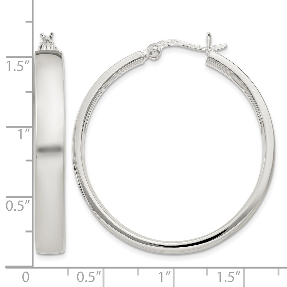 Sterling Silver 5x31mm Hoop Earrings (QE3688)