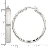Sterling Silver 5x 31mm Hoop Earrings view 4