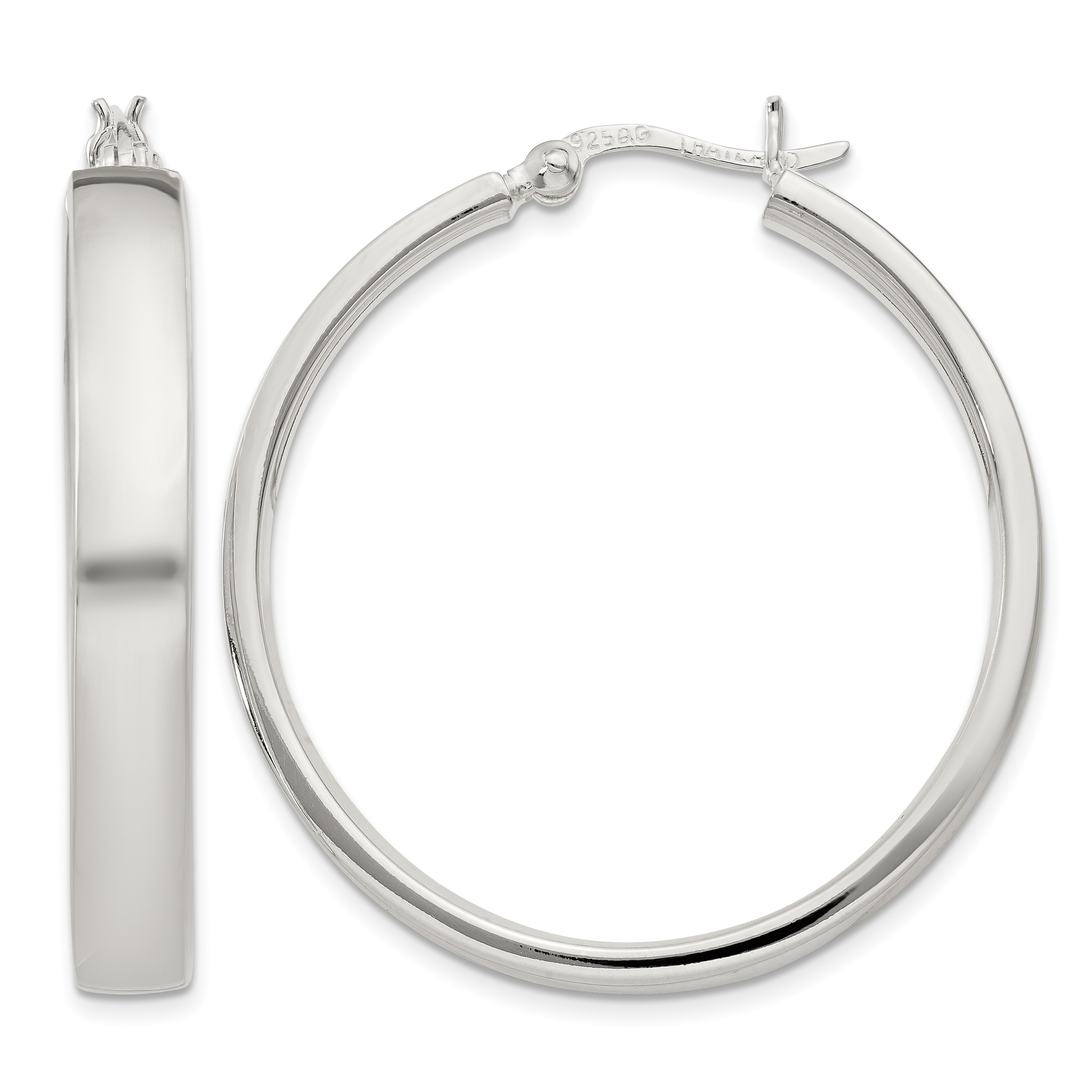 Sterling Silver 5x31mm Hoop Earrings (QE3688)