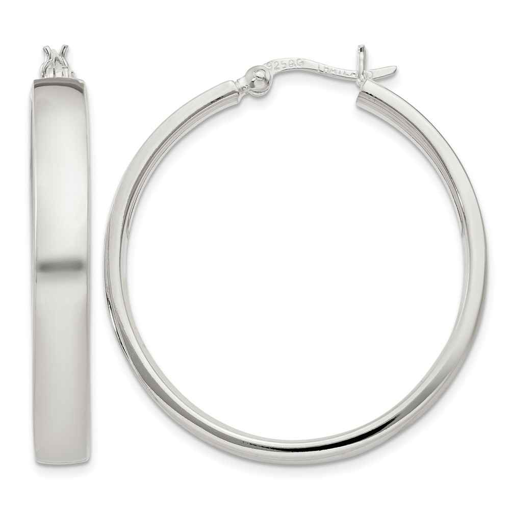 Sterling Silver 5x31mm Hoop Earrings (QE3688)